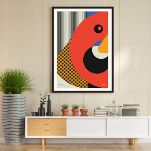 3D Mockup photo frame in Modern interior of living room Hemiface